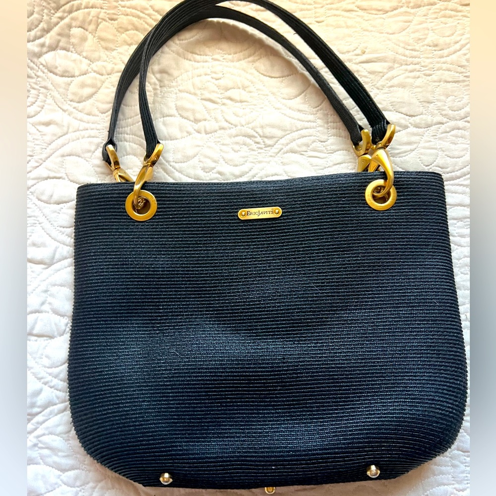 Eric Javits straw bag with brass hardware